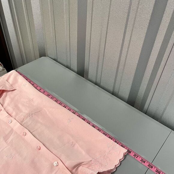 Napa Valley Embroidered Button-Up Top Long Sleeve Pink Blouse Eyelet Plus Size‎ - Picture 4 of 13